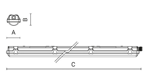 MECOIL - Plafoniera stagna, dimensioni